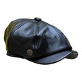 🧢 Boina Negra de Eco Cuero con Pin de Bronce